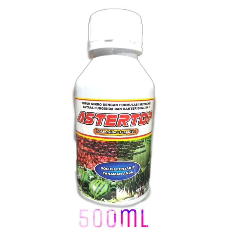 Fungisida dan Bakterisida Astertop Plus ZPT (6 Bahan Aktif)(free kaos) - Kemasan 500 ML