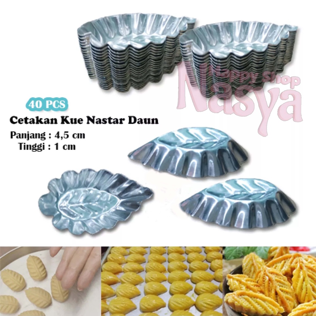 CETAKAN NASTAR /CETAKAN KUE NASTAR DAUN /CETAKAN NASTAR BUNGA ISI 40 PCS
