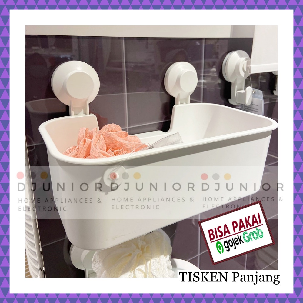 TISKEN TEMPAT KERANJANG KAMAR MANDI TEMPAT SABUN / TEMPAT ODOL HOOK PLASTIK HISAP - LIVIN