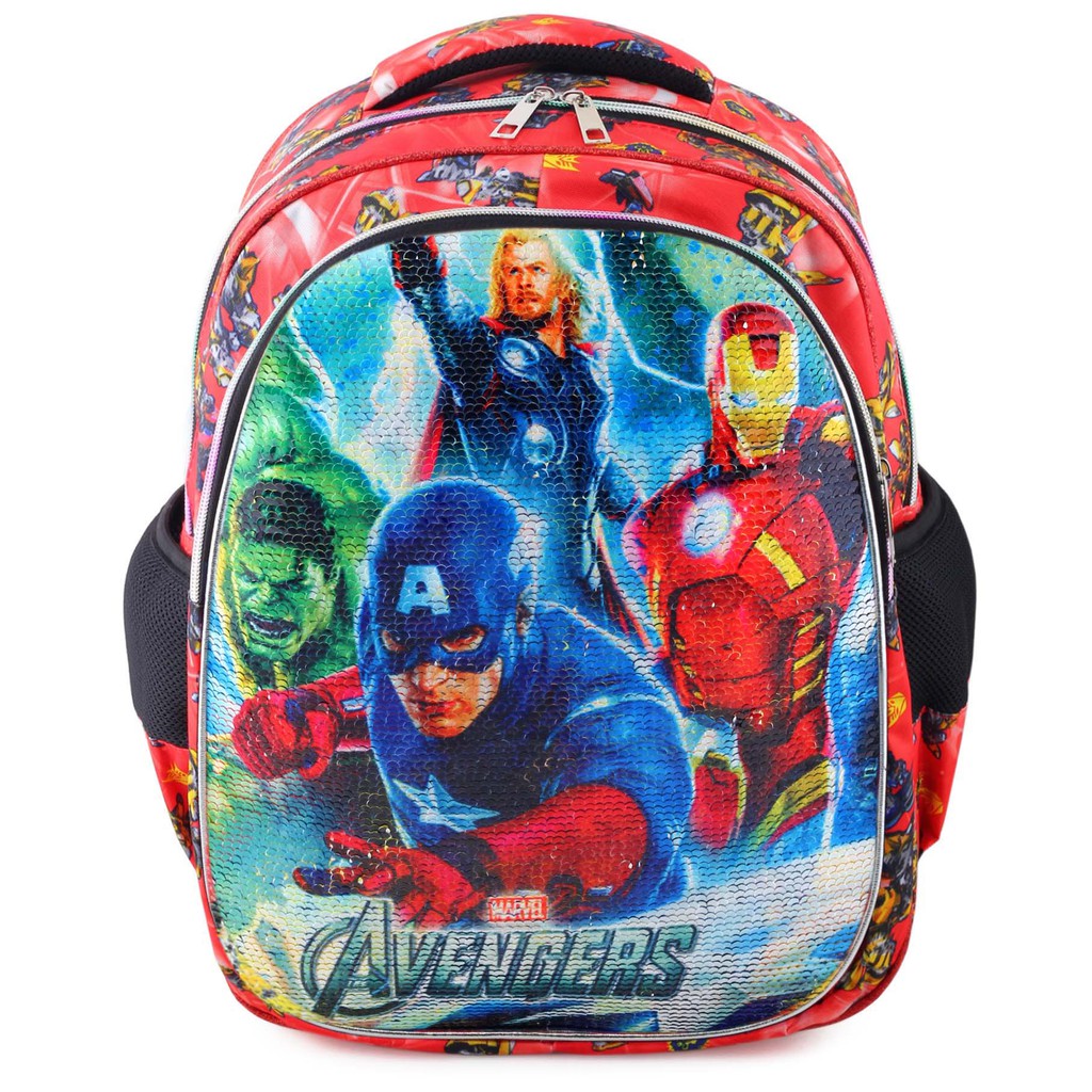 Tas Ransel USAP Anak Laki - Laki AVENGERS &amp; TRANSFORMERS - Tas Ransel Model Usap / Swipe + Botol