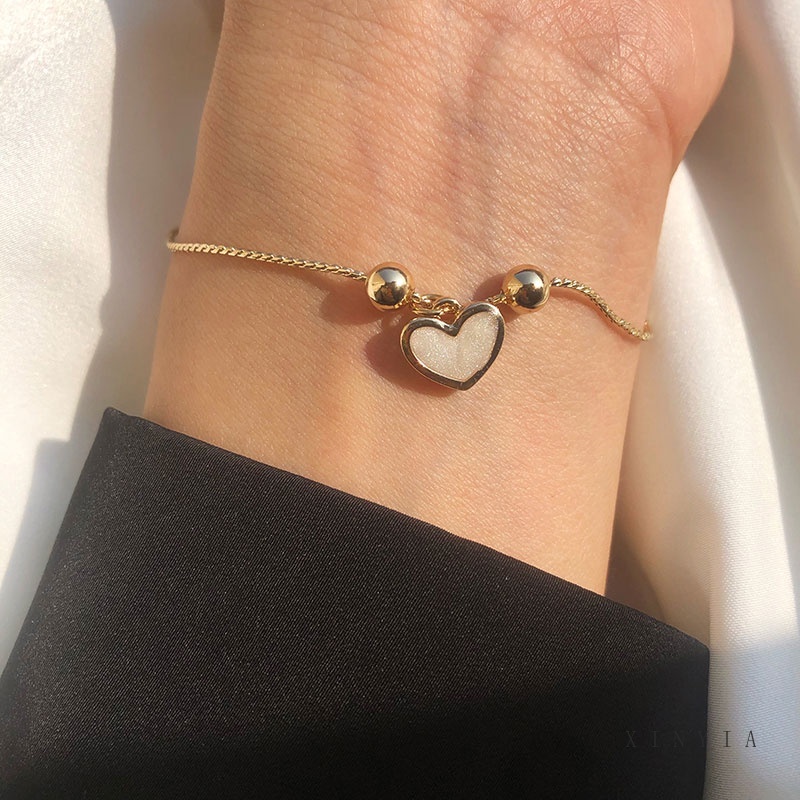 Small Fresh Love Bracelet Korean Version of Simple Jewelry Gold Bracelet Female Accessories