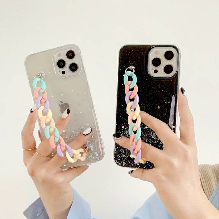 Rainbow Bracelet Silicon Case OPPO A53 A33 A32 A7 A5S A12 A11K A3S A37 A5 2020 A9 2020 Glitter Case