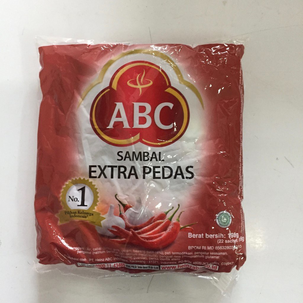 

ABC Sambal Sachet 1pak (isi 22sachet) Extra Pedas / Sambal Asli