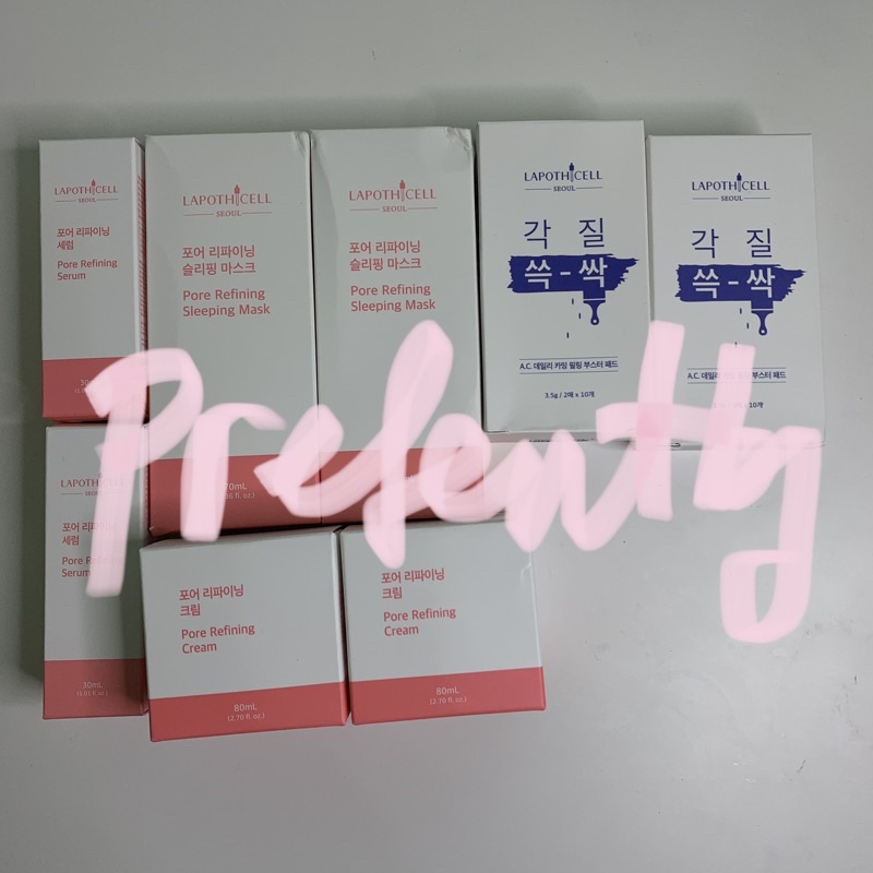 lapothicell skincare pore refining cream, pore refining serum, pore refining sleeping mask