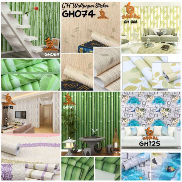  COD MURAH  WALLPAPER  DINDING  45CMX9M WALPAPER STIKER 