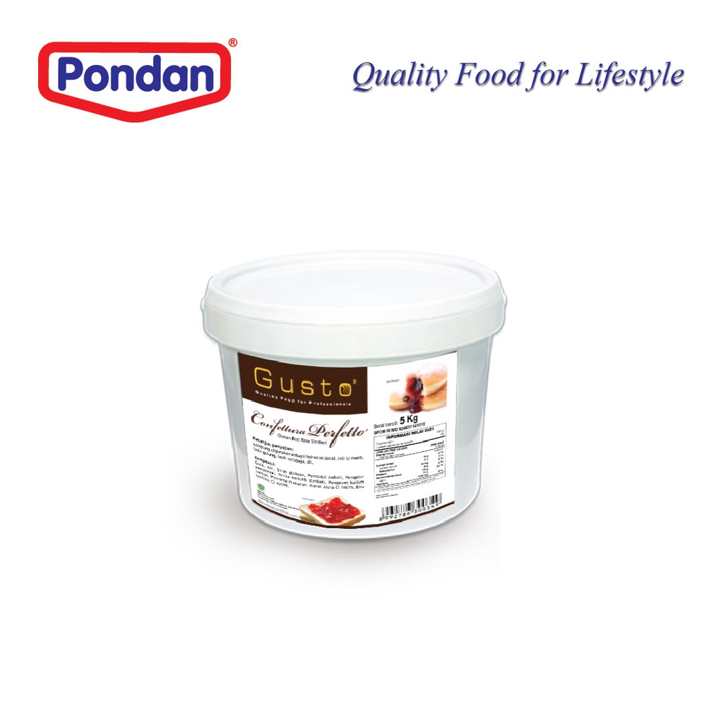 Pondan Gusto Selai Strawberry 5Kg