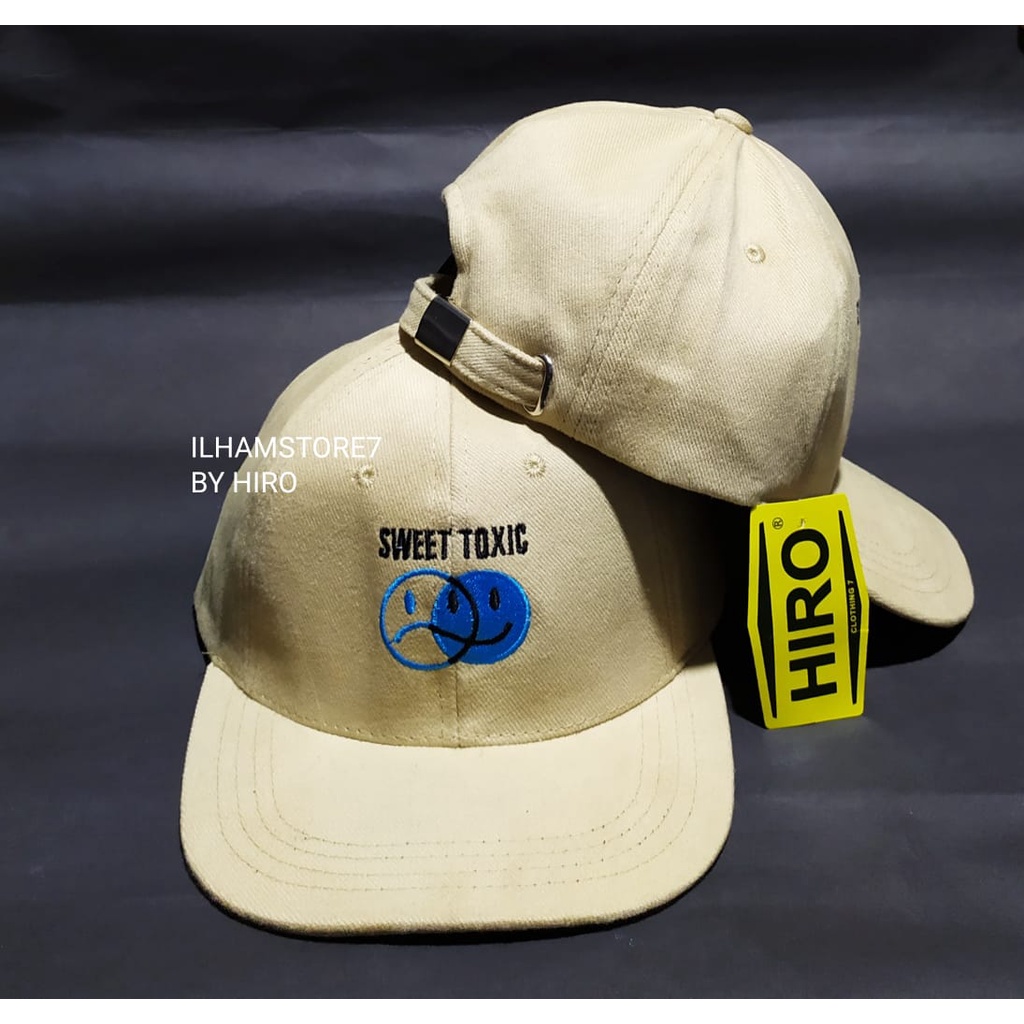 (COD)Topi Snapback Bordir Smile New Model/Topi Distro Original/Topi keren/Topi Distro Terlaris