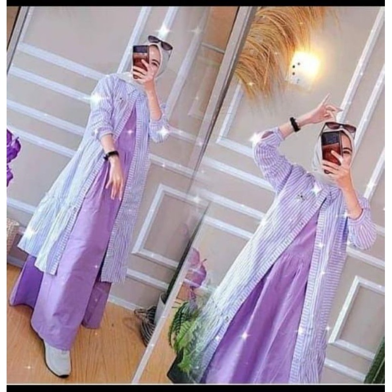 Syahnaz Set Dress By Angghean Matt Linen Rami Mix Katun Busui friendly