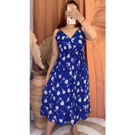 Dress mosa motif bunga( geser pilihan warna)