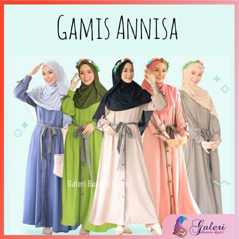 Gamis Annisa by Swarga Hijab | Jasmine Premium | Set Pashmina/Khimar