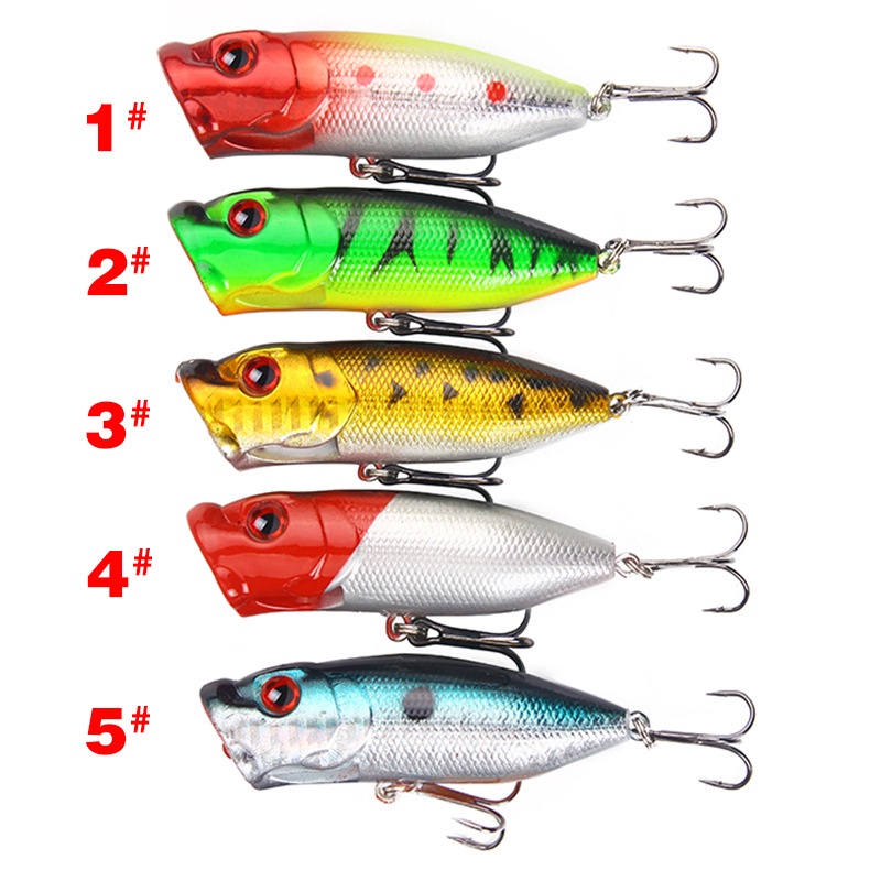 1Pcs 7Cm 11.8G Bait Buzz Bait Lure Whopper Popper Plastic Bait Fishing Bait 2 Treble Hooks Floating Lure Fishing Accessories