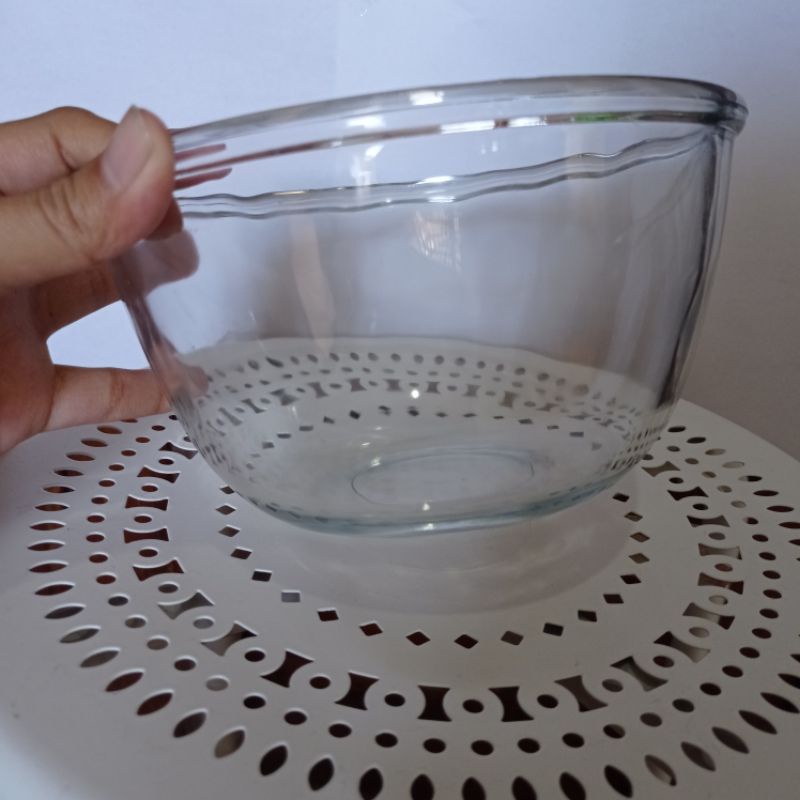 Mixing Bowl / Mangkok adonan kue kaca tebal 1500ml (FREE bubble wrap+kardus double)
