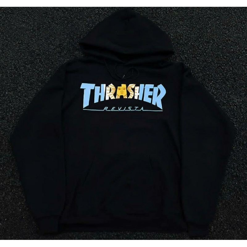 thrasher hoodie black