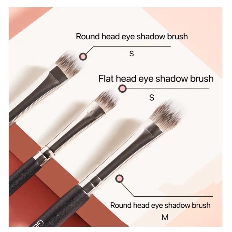 3pcs / Set Brush Makeup Flat Bulu Lembut Untuk Eyeshadow