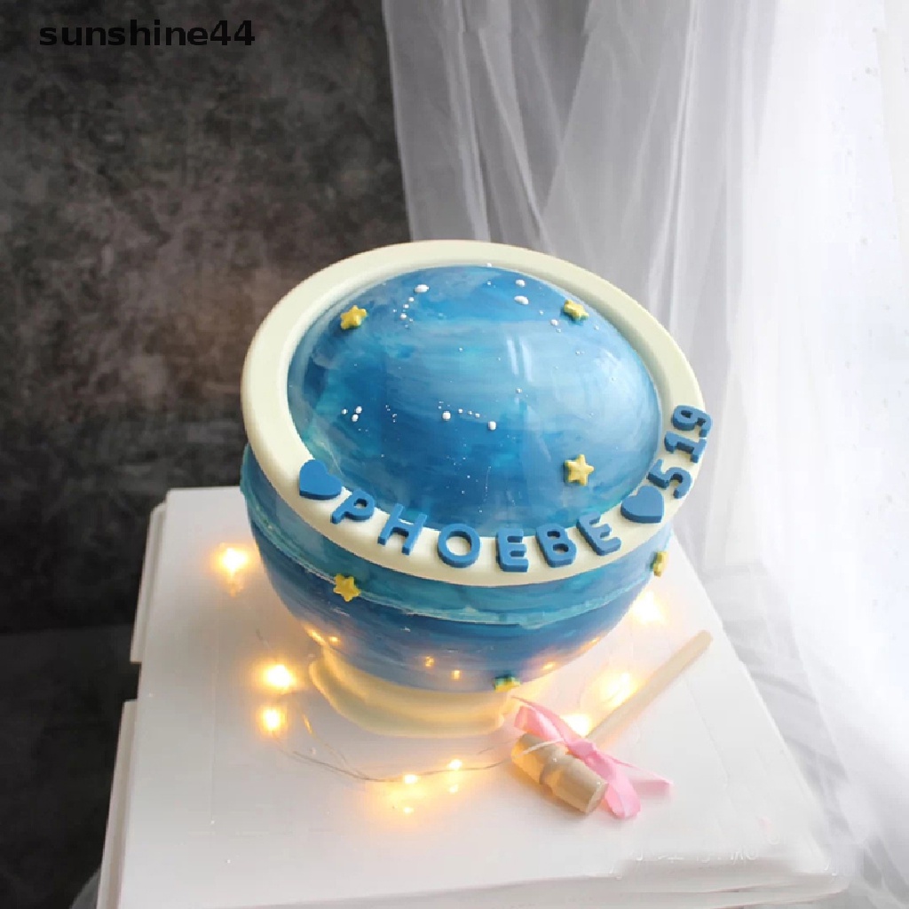 Sunshine Cetakan Kue / Coklat DIY Bentuk Planet 3D Bahan Silikon