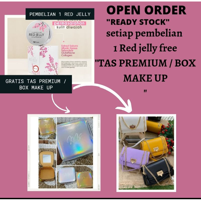 Ms Glow RED JELLY free TAS PREMIUM / BOX MAKE UP