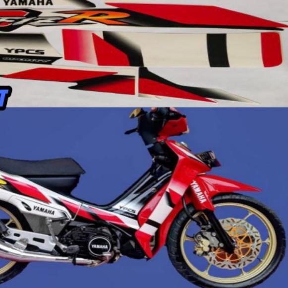 ✼ striping / sticker lis body Yamaha fizr / f1zr / fiz r 2002 2003 merah putih ☀