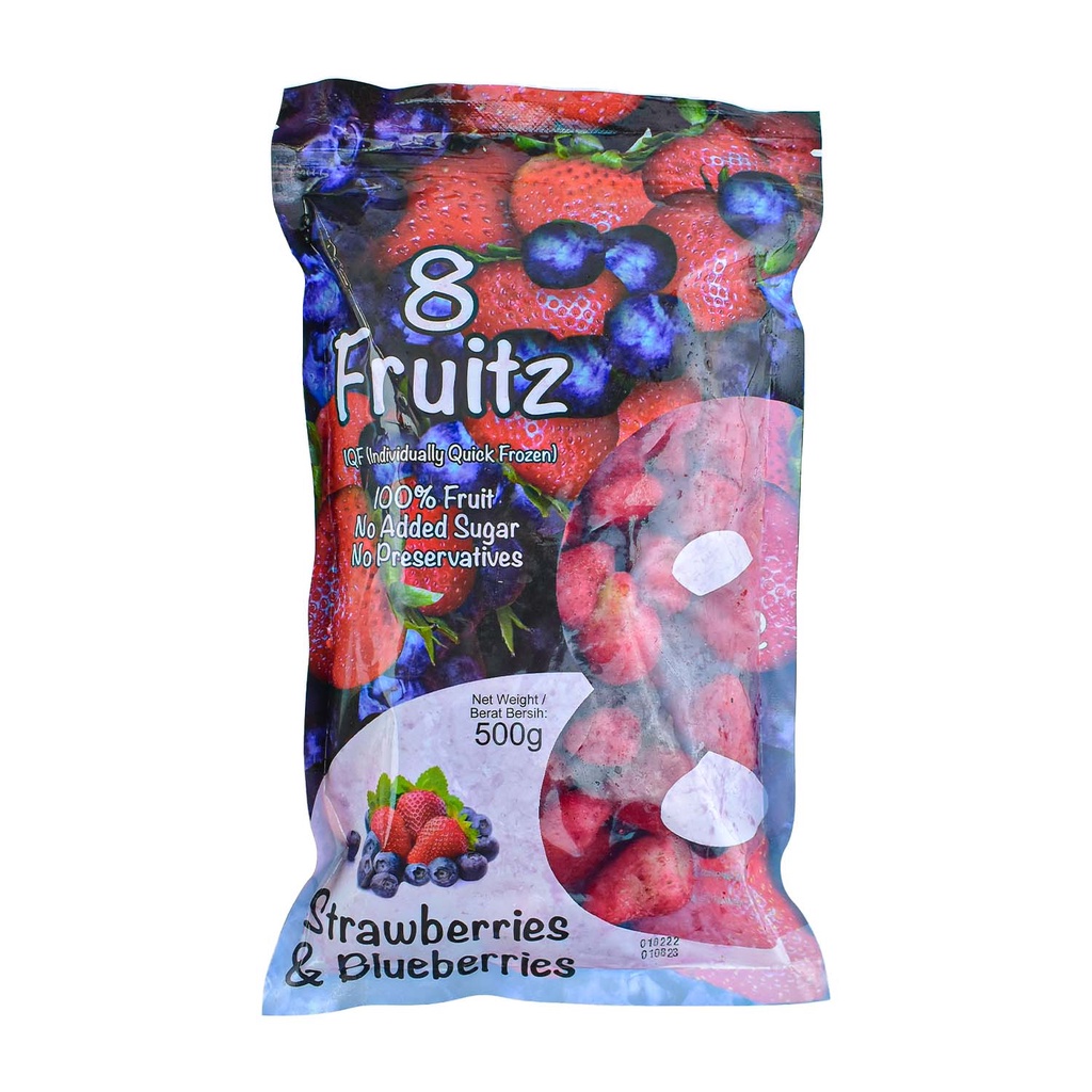 Frozen IQF Strawberries &amp; Blueberries Beku 500Gr