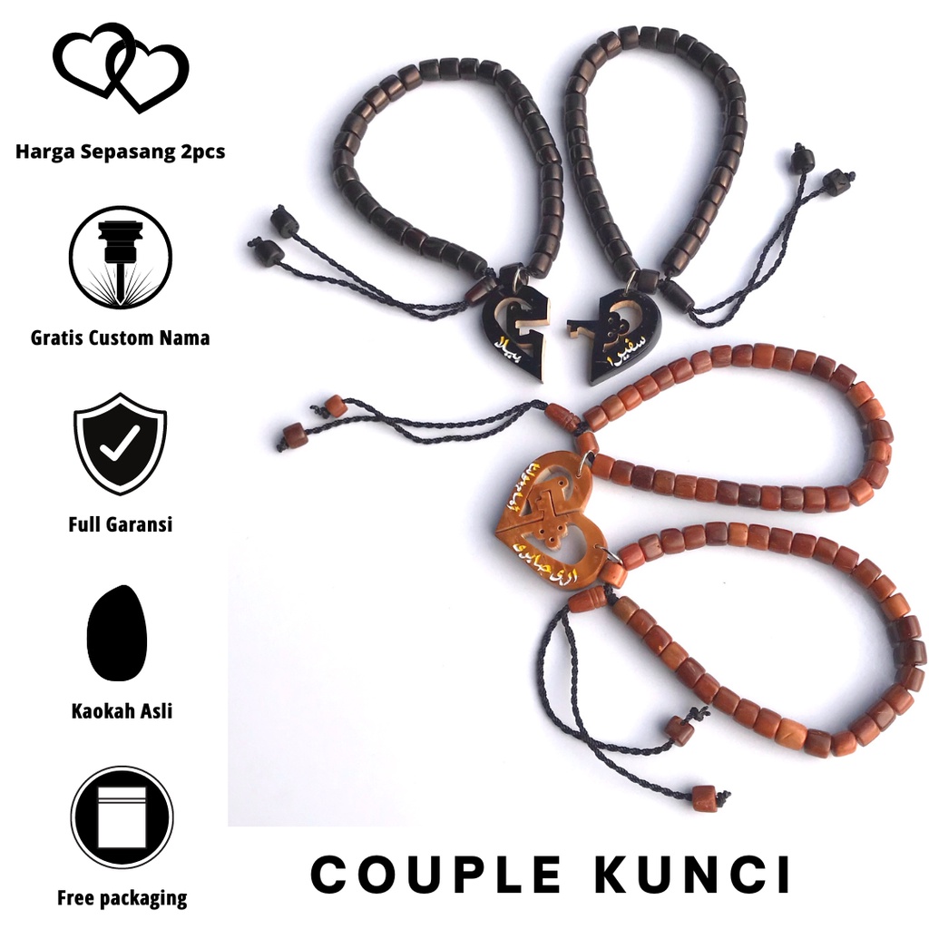 Gelang Couple Pasangan Kunci Gembok Custom Nama Harga 1 Pasang Kaokah Kokka Kaukah Kaoka Koka Kapel