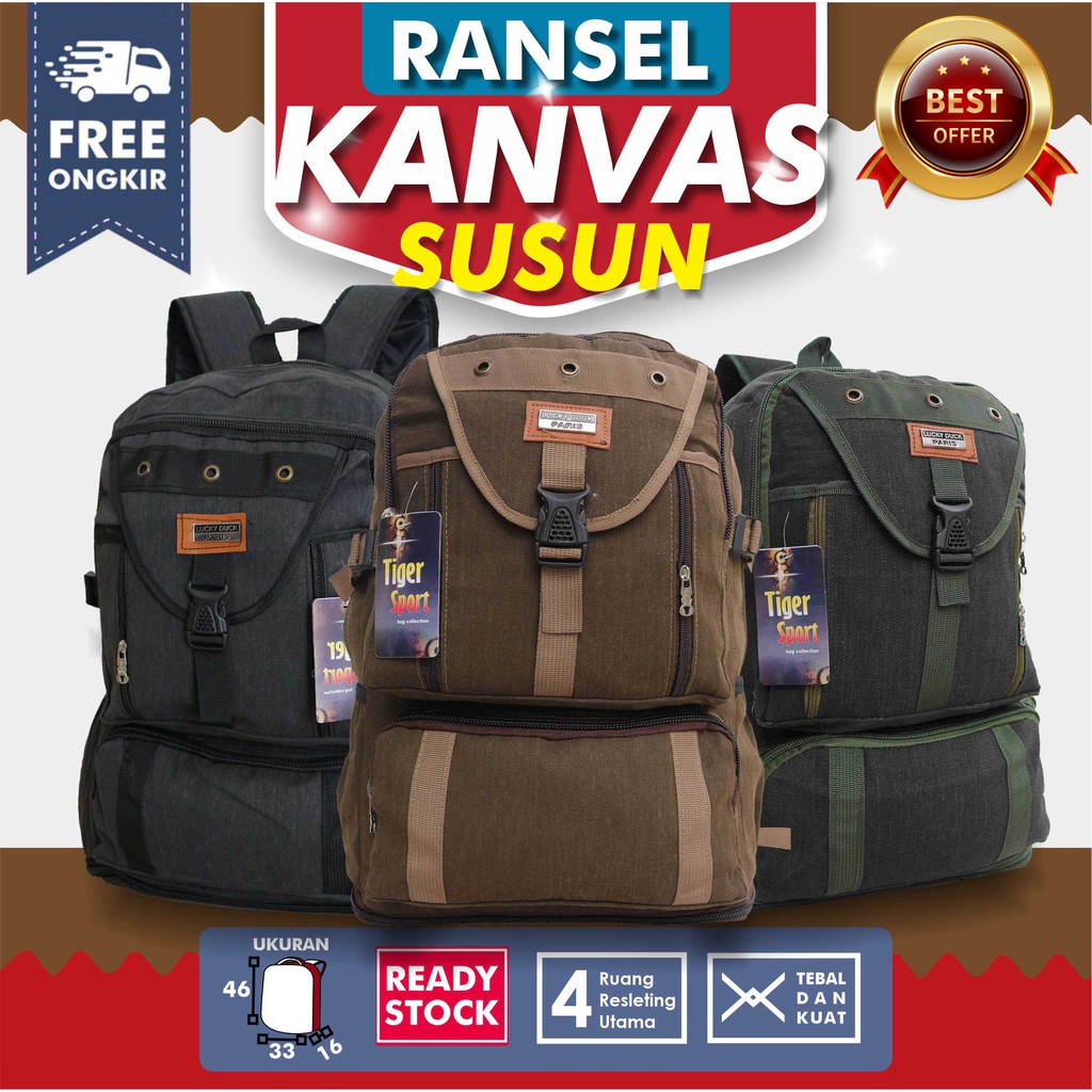 OBRAL DISKON PROMO TAS KANVAS RANSEL BACKPACK SEKOLAH SD SMP SMA KULIAH KERJA MURAH TERBARU KEREN