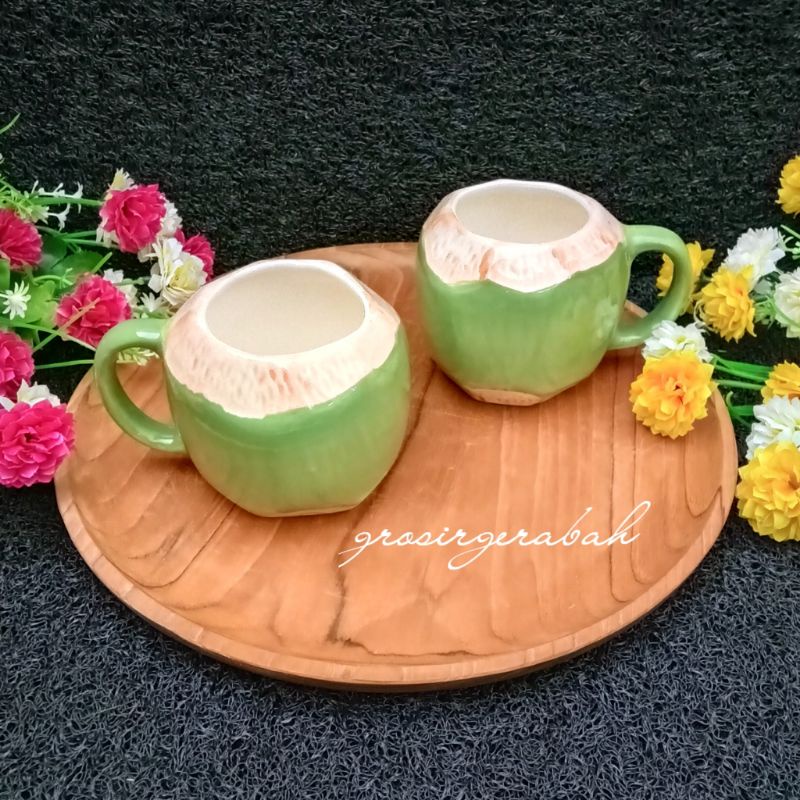 RRT Cangkir/Mug Keramik Coconut White Line