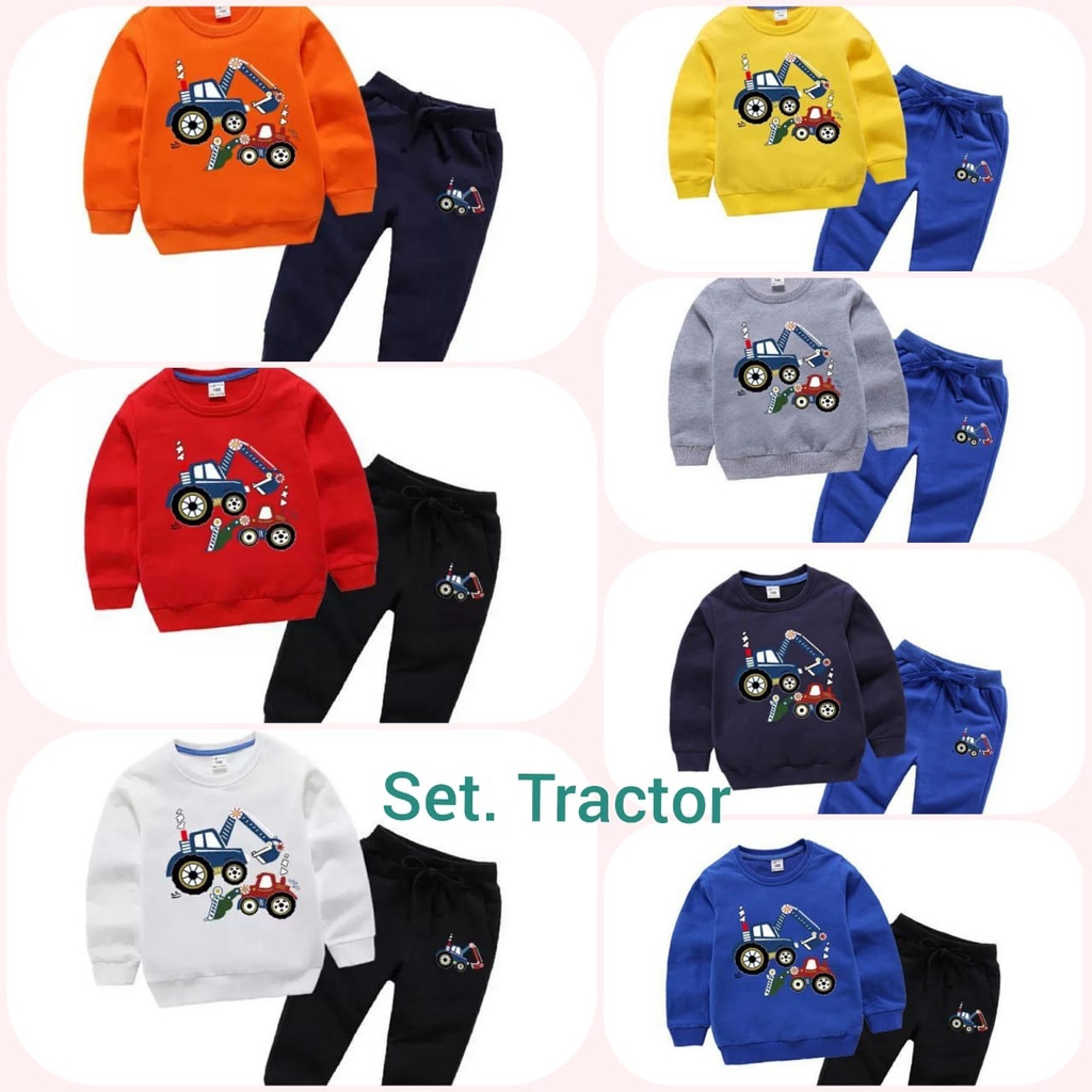 Mukzhop - Setelan TRACTOR Kids // baju anak cowok // terlaris // model baru // setelan kids