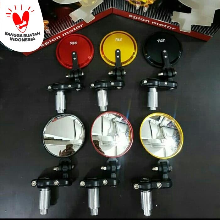 Spion Sepion Kaca Jalu Lipat Bulat Cafe Racer Mirror Stang Bulat Lipat Cnc Universal Motor