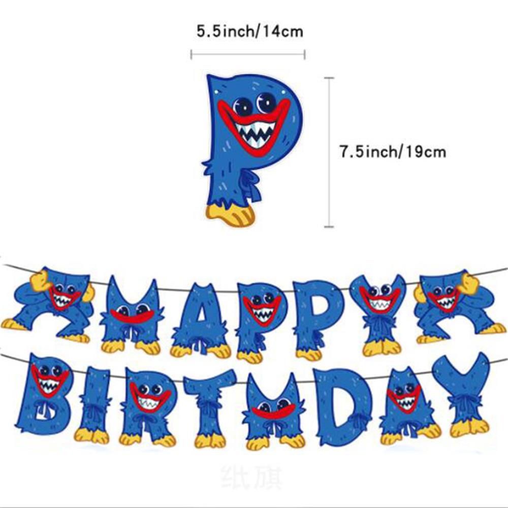 Chookey Set Balon Desain Poppy Huggy Wuggy Warna Biru Untuk Dekorasi Pesta