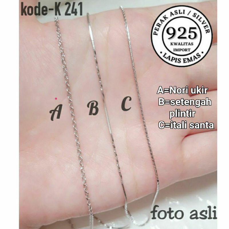 KALUNG PERAK ASLI 925 LAPIS EMAS/KALUNG WANITA/KALUNG CEWEK/KALUNG MURAH/KALUNG ITALI/KALUNG PRIA/KA