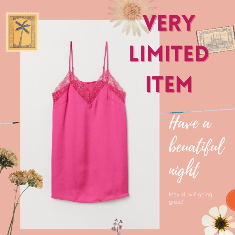 HM HnM Satin Camisole Night Dress Original