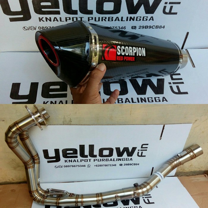 Knalpot Scorpion fullsystem untuk Yamaha MT25