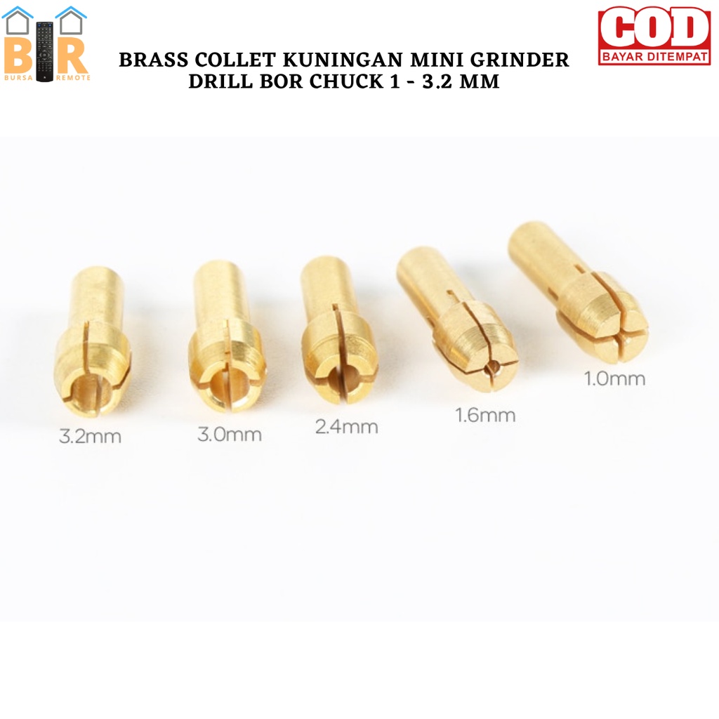 Chuck Mata Bor Mini Grinder Drill Brass Collet Kuningan 1 - 3,2mm