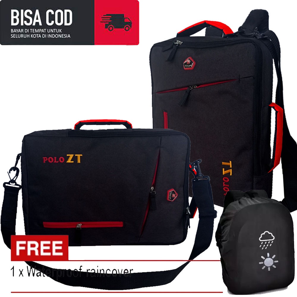 Tas 3in1 PoloZTTas 3 Dimensi Tas Murah Pria Tas Ransel Pria Tas Polo Tas Ransel Polo Tas Punggung Tas Laptop Tas Kerja Tas Pria Ransel Tas Sekolah Size 17 Inchi Material Nylon 3in1 Polo 21