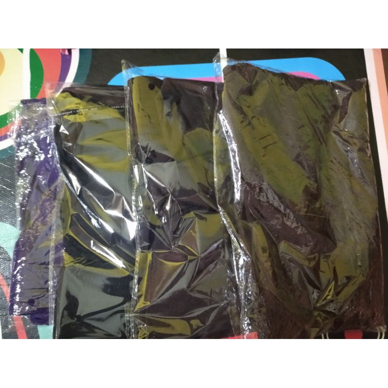 Bunda Dewi : Hijab Serut Polos, Hijab Bergo Coklat, Ungu, Hitam