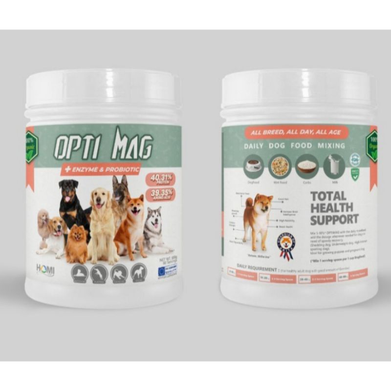 Optimag Enzyme Probiotic Supplement Anjing Kucing Vitamin Anjing Kucing 500gr