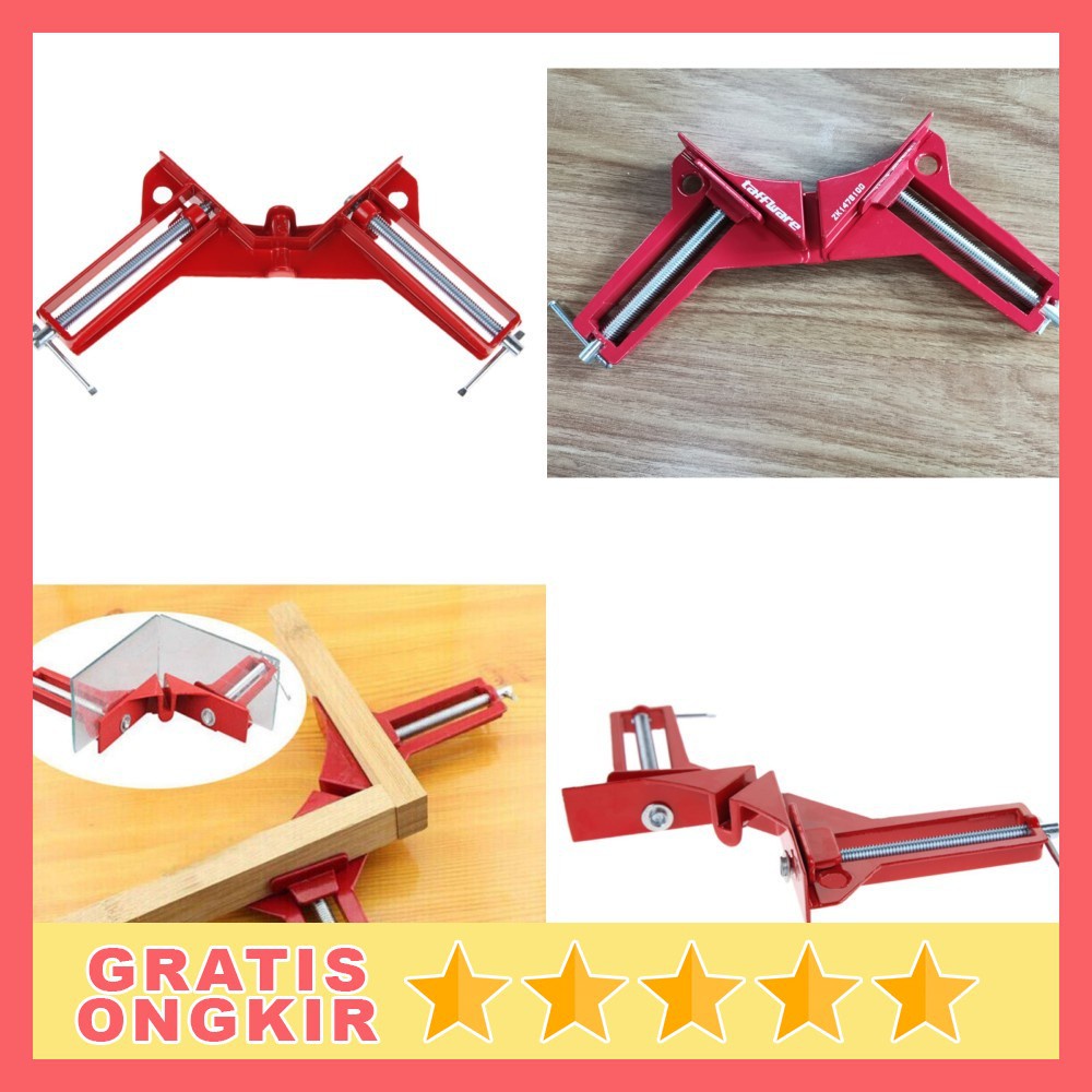 Clamp Penjepit Sudut Siku Frame Rangka Kayu/Kaca/Keramik 90 Derajat - Klam Klem Clam Clem Penjepit S