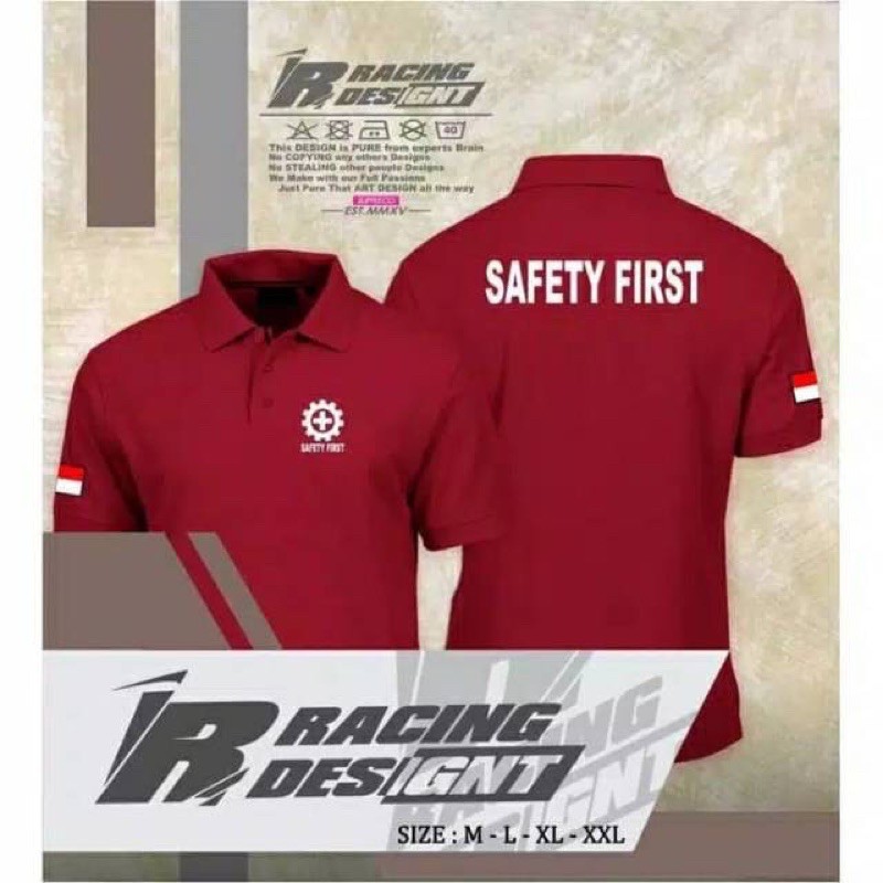 BAJU POLOSHIRT KAOS SAFETY FIRST INDONESIA