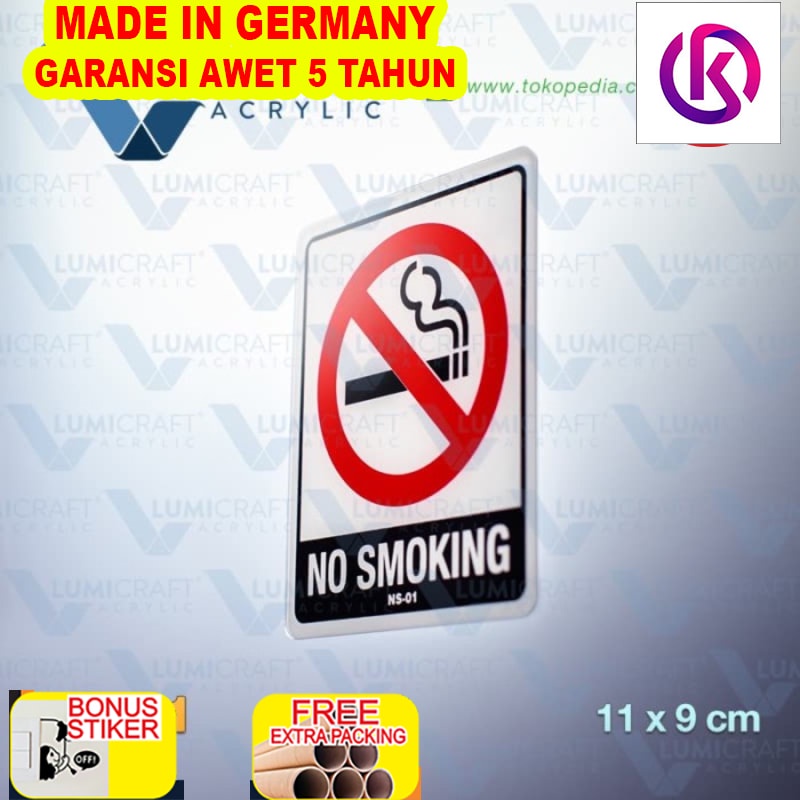 

Grosir No Smoking Sign Lambang Dilarang Merokok Akrilik 11 x 9 cm Kecil