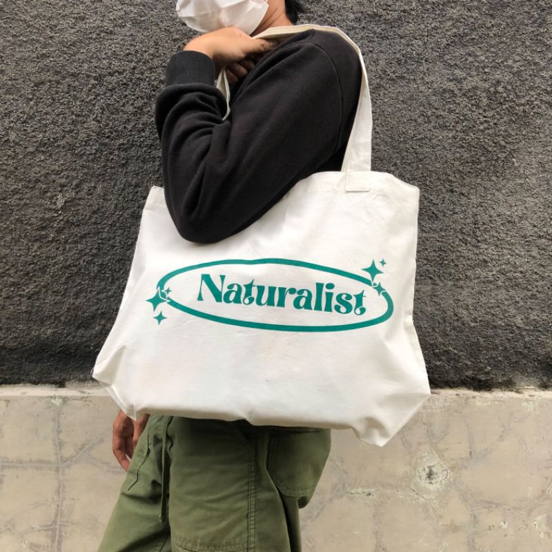 TOTE BAG NATURALIST | Tote bag casual | tote bag aesthetic | tote bag kanvas | tote bag pria dan wan