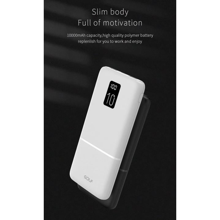 Powerbank P10 LCD PD + QC 22.5W 10000Mah REAL CAPACITY Fast Charging Power Bank GLOF Fast Charging Murah Mini LCD with Kabel Data lightning Type C Micro