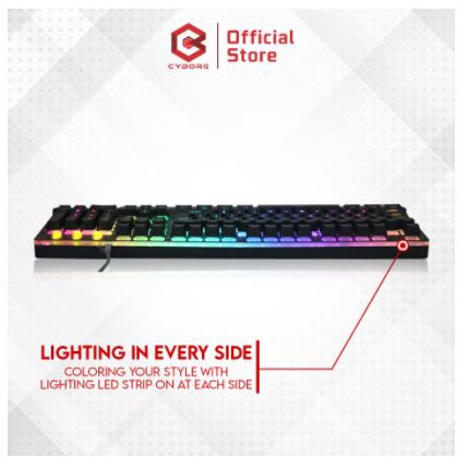 Keyboard gaming cyborg wired usb 2.0 membrane fullsize 104 keys rgb metal for pc laptop arkeus kg-1 kg1