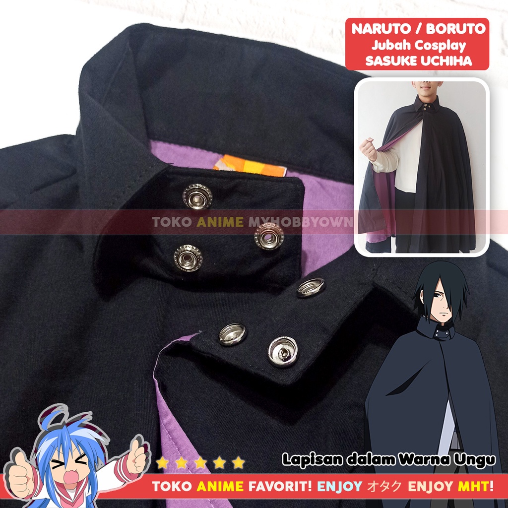 Jubah Uchiha Sasuke Kostum Cosplay Anime Boruto Naruto Next Generation