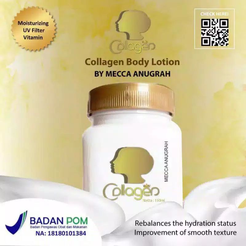 Collagen Body Lotion 150ml BPOM BARCODE /Pemutih badan/lotion pemutih/handbody pemutih/handbody loti