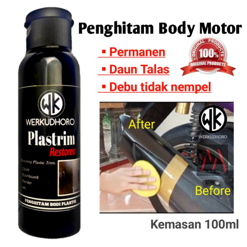 Penghitam Body Motor Permanen 100ml /Dasboard/Deck/Cover/Spakbor/Plastik Trim/Body Kasar/Plastrim Restored