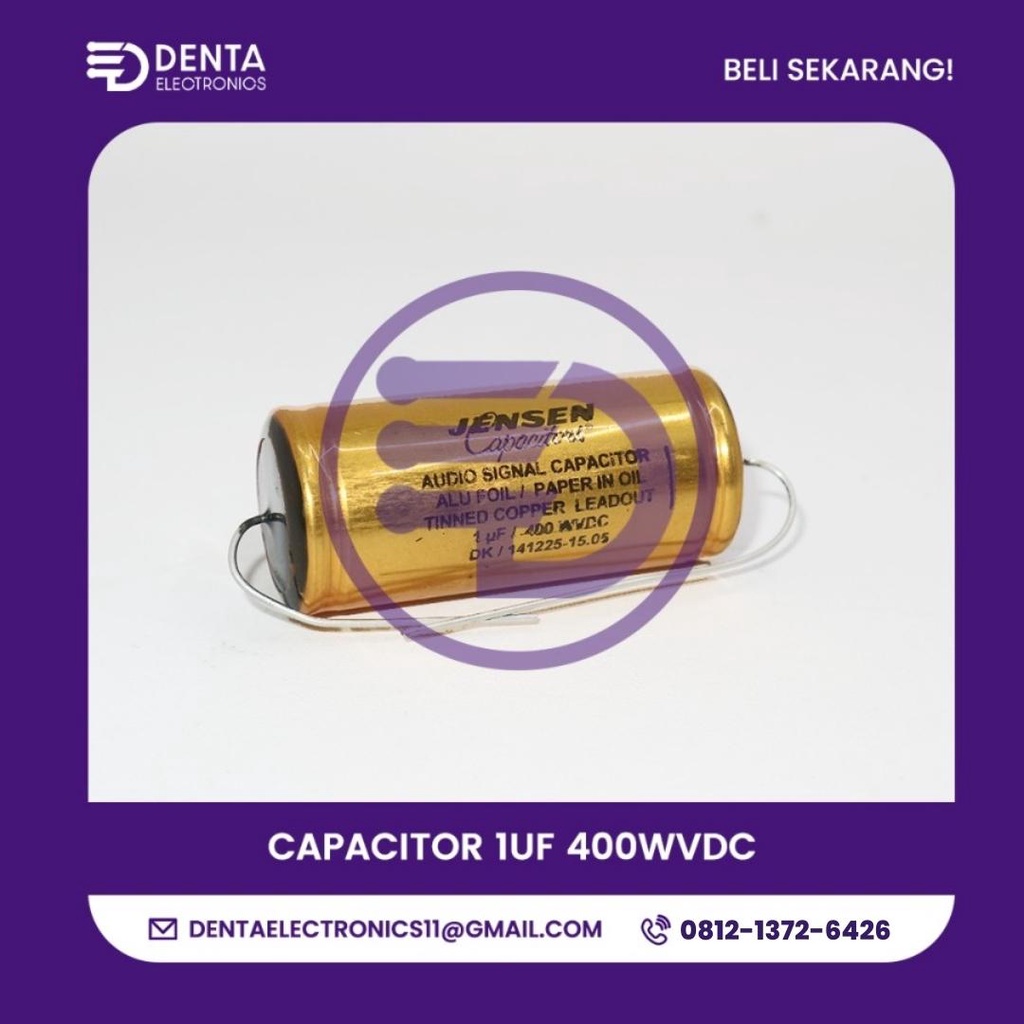 JENSEN CAPACITOR 1UF 400WVDC AUDIO SIGNAL