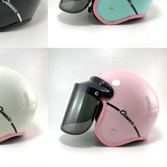➲ Helm Bogo Wanita Dewasa Retro Sni Warna Pastel ✪