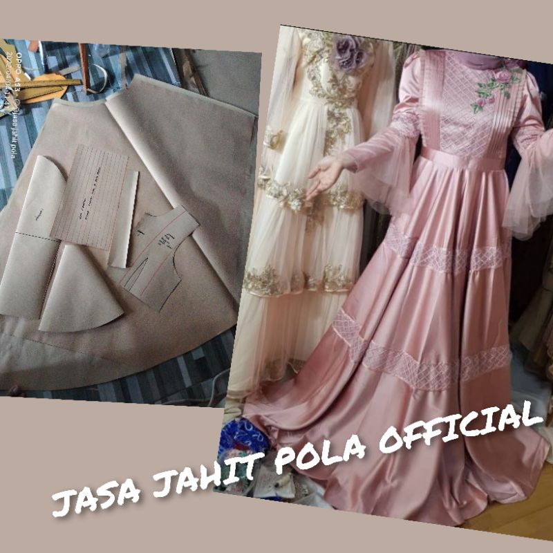 POLA INSTAN POLA JIPLAK DRESS GAUN  BAJU TERBARU WANITA DEWASA