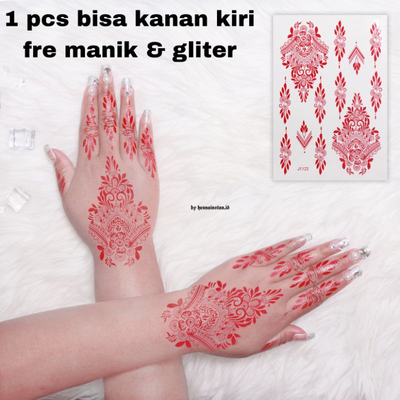 HENA INSTAN MERAH J1122 / FREE GLITER MANIK DAN SAMPLE