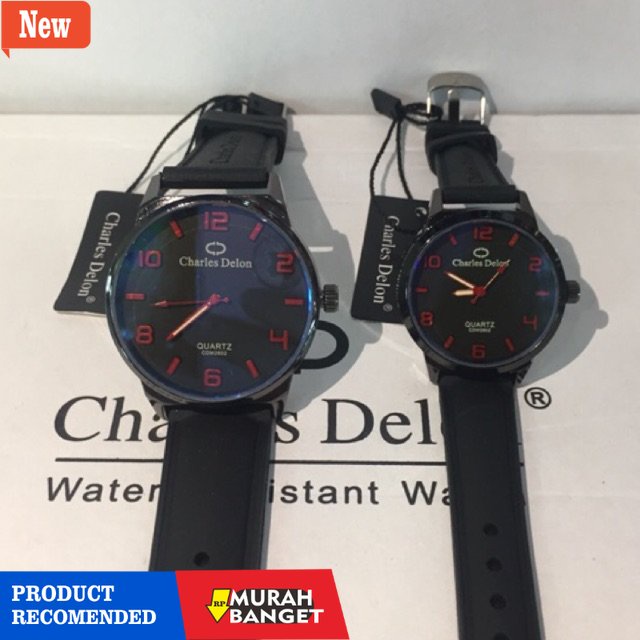 Jam tangan couple terbaik- jam tangan charles delon couple anti air