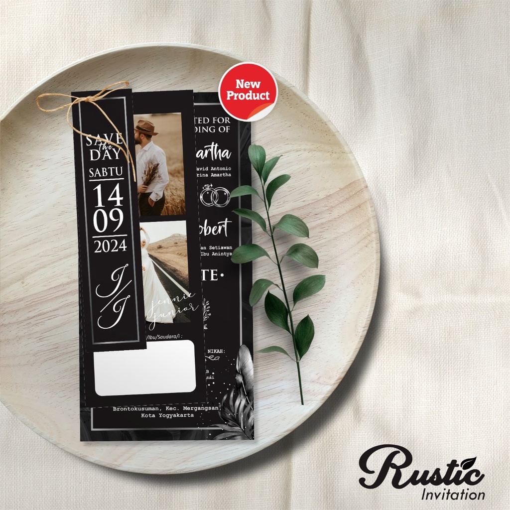 UNDANGAN PERNIKAHAN RUSTIC TALI SIMPLE MURAH - RUSTIC INVITATION - UNDANGAN AESTHETIC